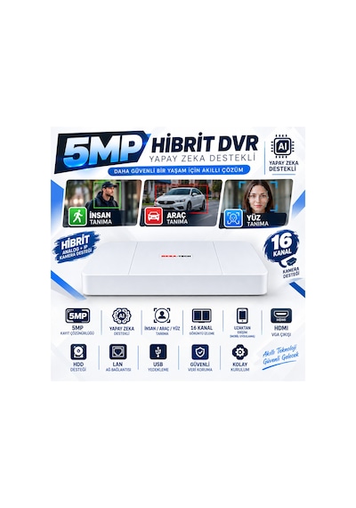 14 Kameralı Güvenlik Kamerası Seti 5mp Yapay Zeka Gece Renkli Görüş 21 Warm Led Ultra Hd 521w