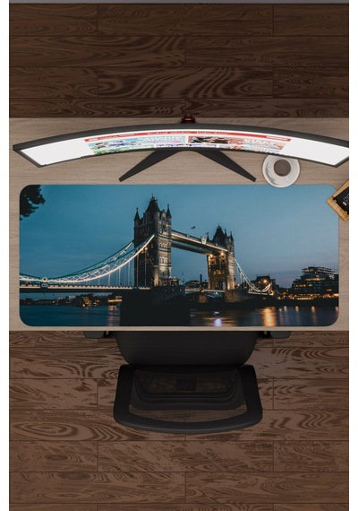 London Londra İngiltere 2 V4 90x40 Xxl Gaming Kauçuk Kaymaz Taban Mouse Pad Fare Altlığı