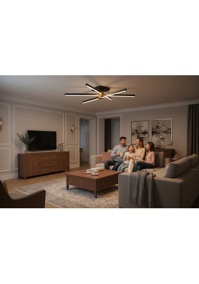Nova 6 Silver Led Tavan Avize Kumandalı Dim Edilir Aşağı Işık Beyaz Işık