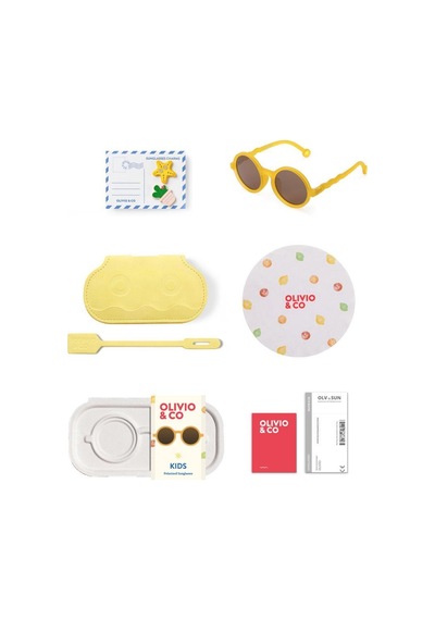 Olivio&co Classic Round Çocuk Güneş Gözlüğü - Citrus Yellow Çok Renkli