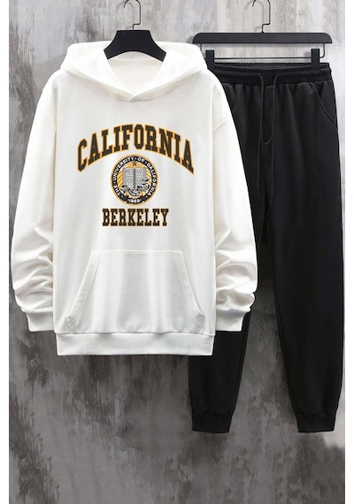 Uyguntarz Unisex California Baskılı Eşofman Takımı Beyaz