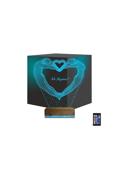 Luvivia Kalp Sevgiliye Hediye Kişiye Özel 3d Lamba - Masa Gece Lambası V8
