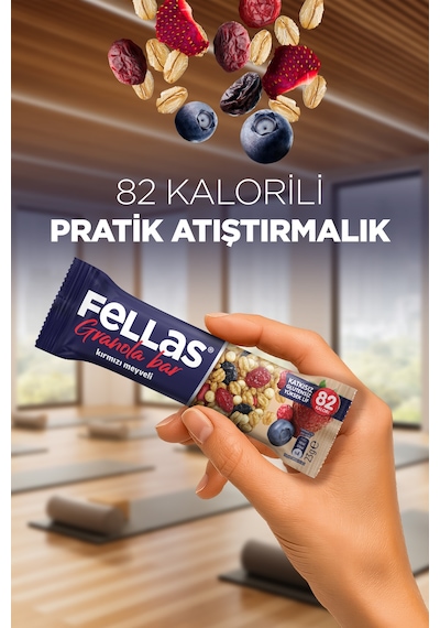 Kırmızı Meyveli Granola Bar 23 G X 12 Adet