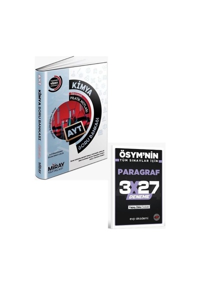 2027 Miray 2027 Ayt Kimya Tamamı Video Çözümlü Soru Bankası+ Evp Akademi Paragraf