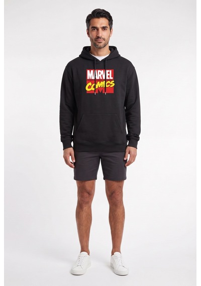 Sup Marvel Comics Kapüşonlu Siyah Erkek Sweatshirt 12067