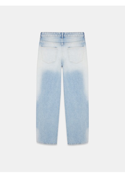 Dilvin 72321 %100 Pamuk Düşük Bel Straight Fit Jean-mavi