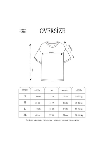 Kadın Bisiklet Yaka Baskılı Kısa Kol Oversize T-shirt - Siyah Siyah