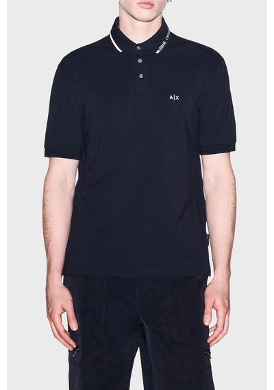 Armani Exchange % 100 Pamuk Regular Fit Düğmeli Polo Erkek Polo Xm002932 Af13026 Ub101 Lacivert