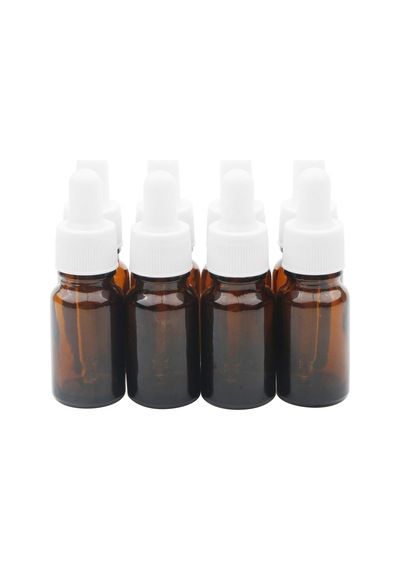 10 Ml Amber Mini Cam Damlalık Şişeler, 1/3 Oz Yeniden Doldurulabilir Cam Göz Damlalıklı Örnek Şişe Uçucu Yağlar Örnek Seyahat İçin 8 Paket