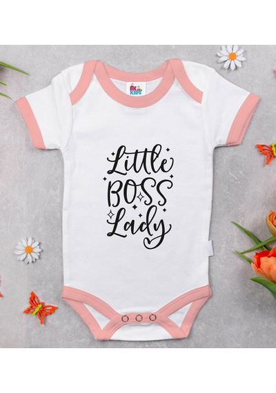 Bk Gift Bk Kids Little Boss Lady Tasarımlı Pembe Bebek Body Zıbın-1 6 - 9 Ay Sarı