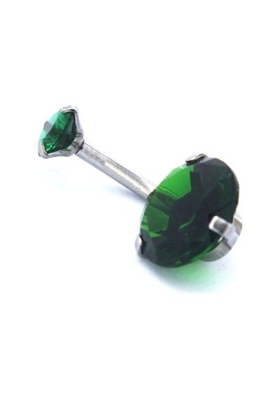 Ferizz 316l Çelik Yeşil Zirkon Taşlı Piercing Prc-114 Gümüş