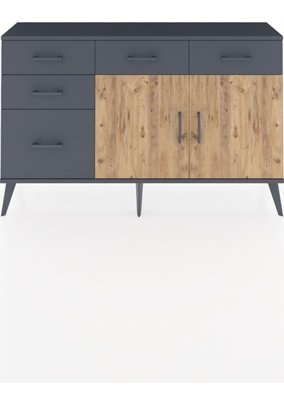 Arges Konsol 2 Raflı 5 Çekmeceli 2 Kapaklı 132x30x83 Antrasit-çam/antrasit Çam/antrasit Arges Konsol 2 Raflı 5 Çekmeceli 2 Kapaklı 132x30x83 Antrasit-çam/antrasit Çam/antrasit