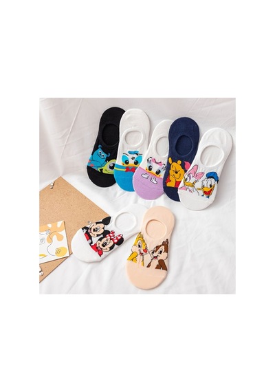 Worthy Socks 5'li Kadın Desenli Pamuklu Görünmez Spor Ayakkabı Çorabı Mix Babet