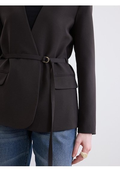 Lcw Studıo Kahverengi Beli Kemerli Kadın Blazer Ceket