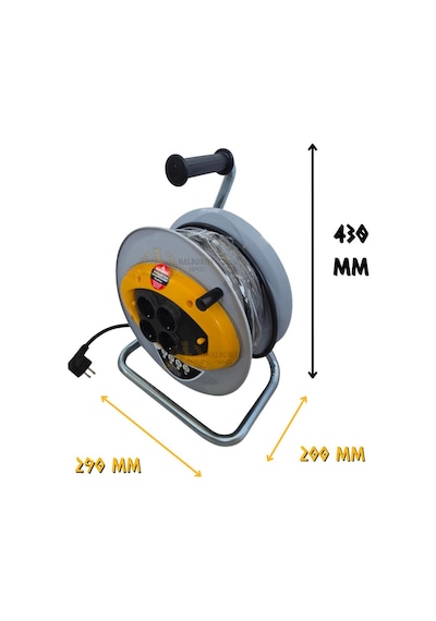 Sgs Metal Makaralı Uzatma Kablosu Cca 3x2.5 - Dörtlü Priz - 20 Mt. 20 M