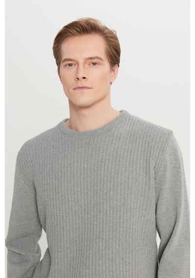 AC&Co / Altınyıldız Classics Erkek Grı Melanj Pamuklu Standart Fit Normal Kesim Bisiklet Yaka Jakarlı Triko Kazak Gri Melanj AC&Co / Altınyıldız Classics Erkek Grı Melanj Pamuklu Standart Fit Normal Kesim Bisiklet Yaka Jakarlı Triko Kazak Gri Melanj