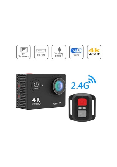 4k Ultra Hd Su Geçirmez Aksiyon Kamerası 16mp Wifi Spor Kamera, 170 Geniş Açılı Lens, 2.0 İnç Ekran, 2.4g Kablosuz Bilek Uzaktan Kumandalı, Bisiklet Ve Sualtı Dalış Seti Diğer