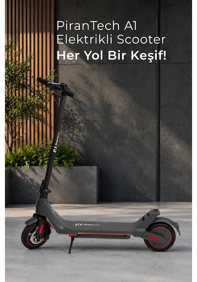 A1 Elektrikli Scooter 350w Güç - Kırmızı Kırmızı - Siyah