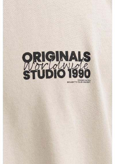 Jack & Jones Jorvesterbro Back Tee Ss Crew Neck Krem Renkli