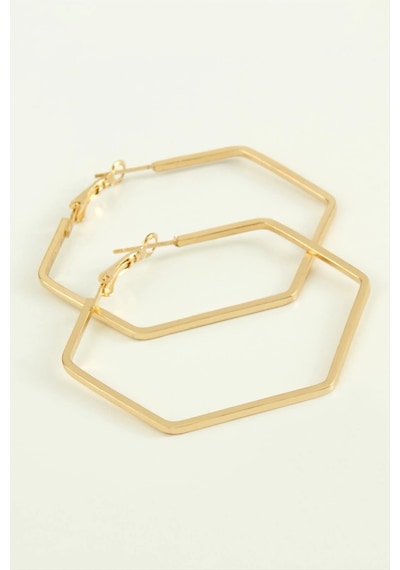 Beşgen Halka Küpe 4 Cm çok renkli 57780569