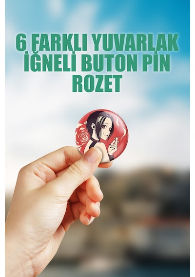 Nana Osaki Black Stones Çanta Süsü Rozet İğneli Buton Rozet Seti 6 Adet Altılı