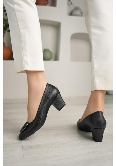 Nesil Shoes Desca 220 Siyah Nova Topuklu Günlük Kadın Ayakkabı-siyah Nova Siyah Nova