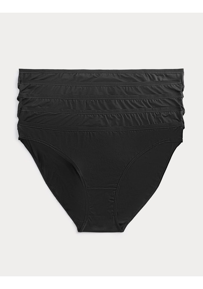 Marks & Spencer 5'li Dikişsiz Bikini Külot Seti T61004106 Siyah