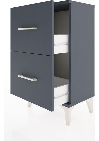 Arges Komodin 2 Çekmeceli 44x30x80 Antrasit-antrasit Antrasit