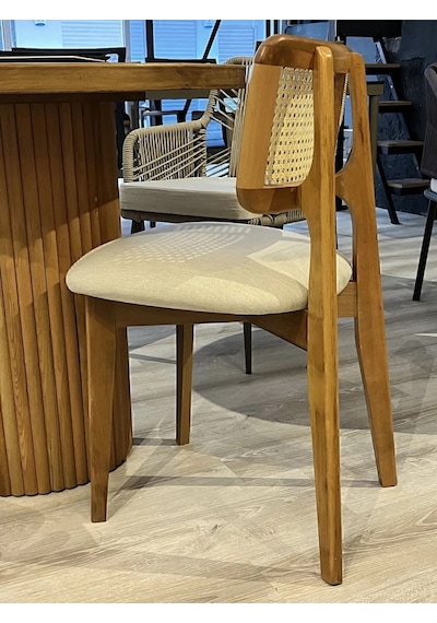 4 Adet Hazeran Ahşap Sandalye Mutfak Cafe Salon Kahverengi