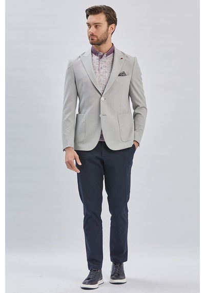 İmza Gri Desenli Kırlangıç Yaka Likralı 6 Drop Slim Fit Dar Kesim Casual Ceket 1002240155-gri Gri İmza Gri Desenli Kırlangıç Yaka Likralı 6 Drop Slim Fit Dar Kesim Casual Ceket 1002240155-gri Gri