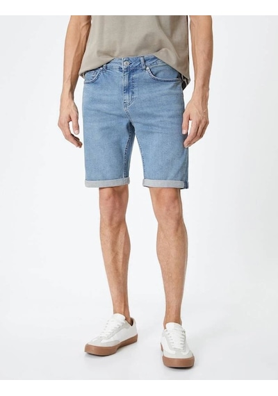Koton Kot Şort Slim Fit Düğmeli Cepli Katlı Paça Açık İndigo 4sam40312nd Açık İndigo Koton Kot Şort Slim Fit Düğmeli Cepli Katlı Paça Açık İndigo 4sam40312nd Açık İndigo
