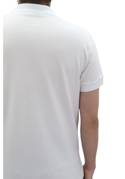 Santa Dmctekstil Erkek Dior Düz Spor Kesim Dar Kalıp Cepsiz Polo Yaka T-shirt Beyaz