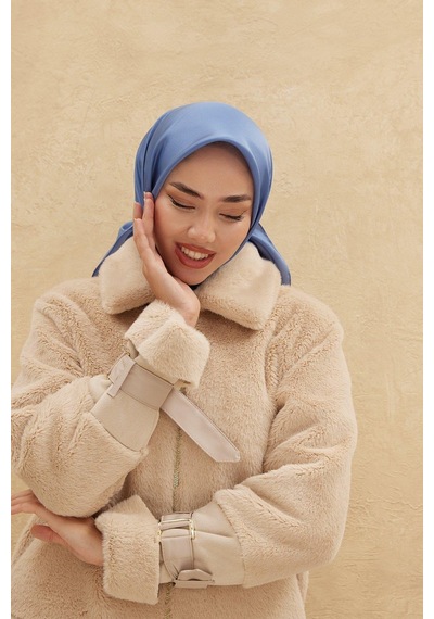 Silk Home Düz Shiny Eşarp - Kot Mavi - Kot Mavi