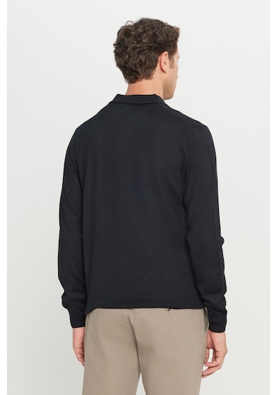 AC&Co / Altınyıldız Classics Erkek Sıyah Yünlü Standart Fit Normal Kesim Polo Yaka Basic Triko Kazak SIYAH AC&Co / Altınyıldız Classics Erkek Sıyah Yünlü Standart Fit Normal Kesim Polo Yaka Basic Triko Kazak SIYAH