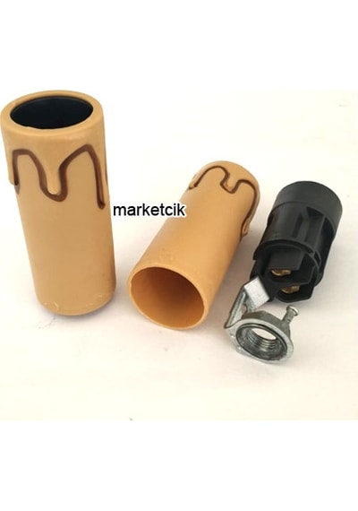 Küçük Sarı E14 Mum Duy Dekoratif Standart Avize Ampul Duyu