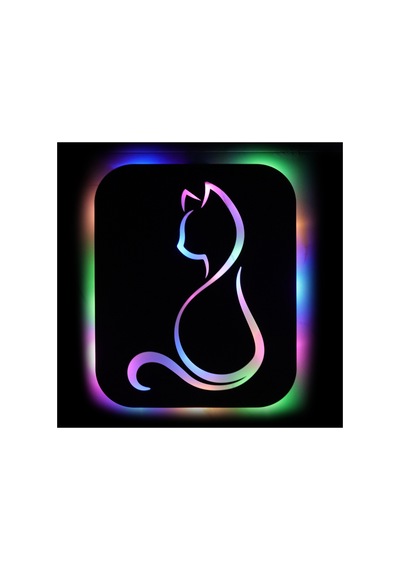Led Işıklı Kişiselleştirilebilir Kedi Temalı Tablo Gayne Dekoratif Gece Lambası Çok Renkli - 737293250 Çok Renkli