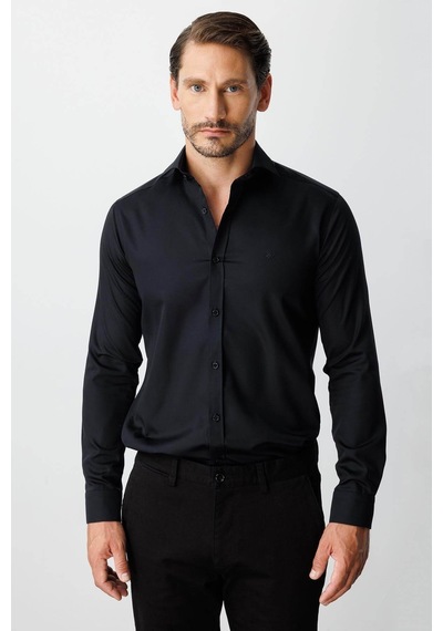 İgs Siyah Regular Fit Geniş Kalıp Klasik Yaka Düz Uzun Kollu Cepsiz %100 Pamuk Non Iron Gömlek-26236 SİYAH İgs Siyah Regular Fit Geniş Kalıp Klasik Yaka Düz Uzun Kollu Cepsiz %100 Pamuk Non Iron Gömlek-26236 SİYAH