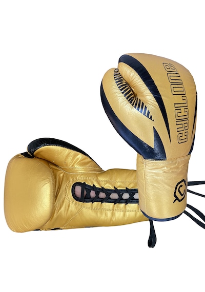 Cyclone Legion Hakiki Deri Bağcıklı Boks Ve Kick Boks Eldiveni Altın