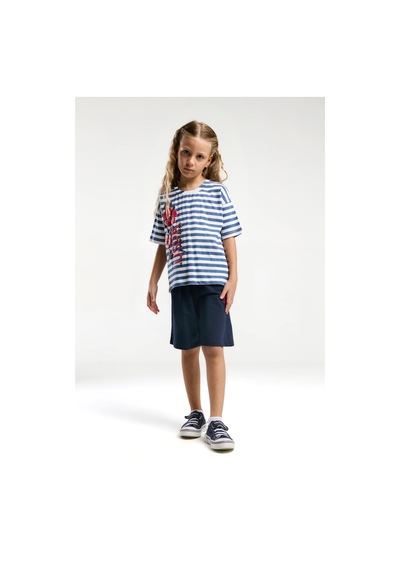 U.S. Polo Assn. U.s. Polo Assn Kız Çocuk Mavi Bermuda Takım Us2074-c-v1 Mavi