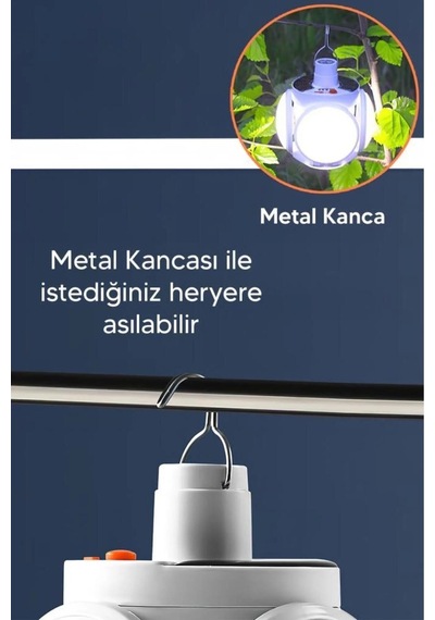 Technosmart 5 Kanatlı Katlanır Solar Ve Usb Şarjlı Asılabilir Kamp Ve Acil Durum Lambası Ip65