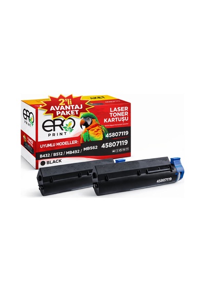 Oki 45807119 Uyumlu Toner - 3000 Sayfalık - İkili  Paket
