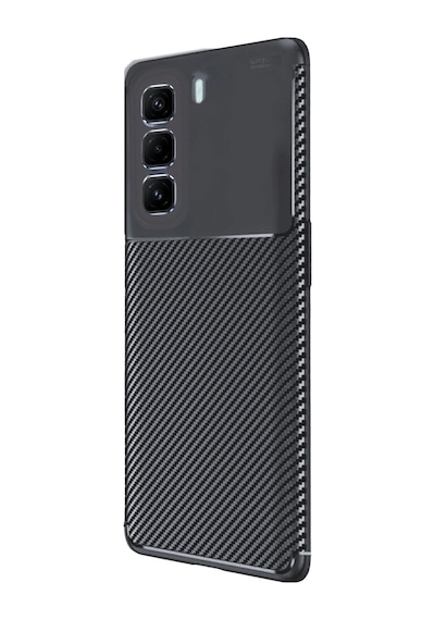 İnfinix Hot 50 4g Kılıf Auto Focus Karbon Kapak Siyah