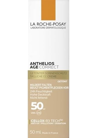 Anthelıos Age Correct Tinted Cream Uv Kaynaklı Yaşlanma Karşıtı Renkli Güneş Koruyuculu Krem 50 Ml