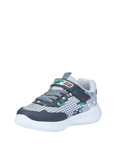 Zacoz Erkek Çocuk Oyun Desenli Spor Sneaker Ayakkabı Gri Füme