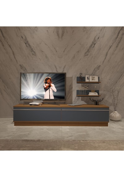 Decoraktiv Eko 4b Mdf Std Tv Ünitesi Tv Sehpası Ceviz - Antrasit