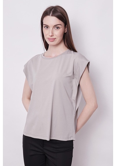 Jument Şık Likralı Span Kumaş Kolsuz Geniş Sıfır Yaka Düşük Omuzlu Basic Tshirt Bluz-gri Gri Jument Şık Likralı Span Kumaş Kolsuz Geniş Sıfır Yaka Düşük Omuzlu Basic Tshirt Bluz-gri Gri