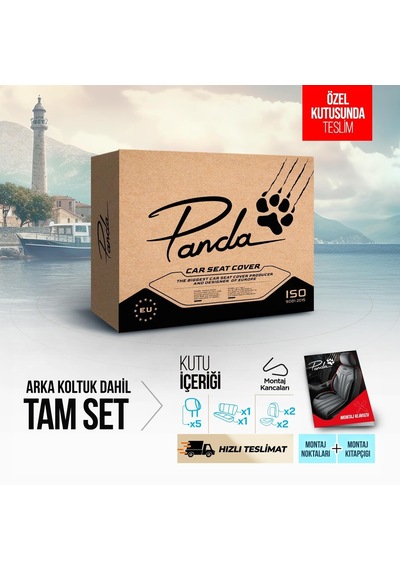 Panda Atina Serisi Jakar Kumaş Oto Koltuk Kılıfı   - Tam Set