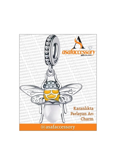 Karanlıkta Parlayan Arı Charm Asafaccessory Sarı