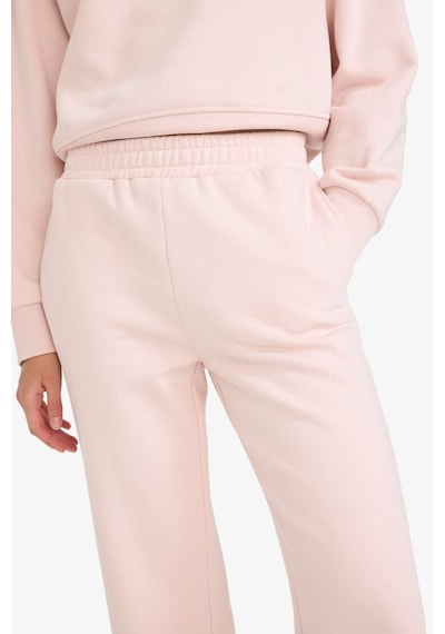 Defacto Straight Fit Basic Düz Cepli Yüksek Bel Eşofman Altı B8571ax25aupn364 Pembe-pn364