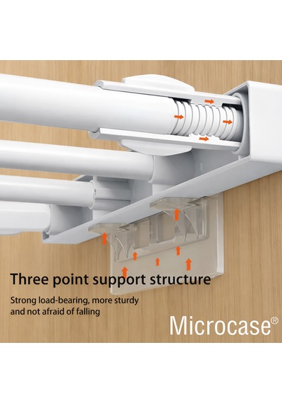 Microcase Uzunluk Ayarlamalı Dolap İçi Raf 35x48-80 Cm 3 Adet Al5705 Beyaz